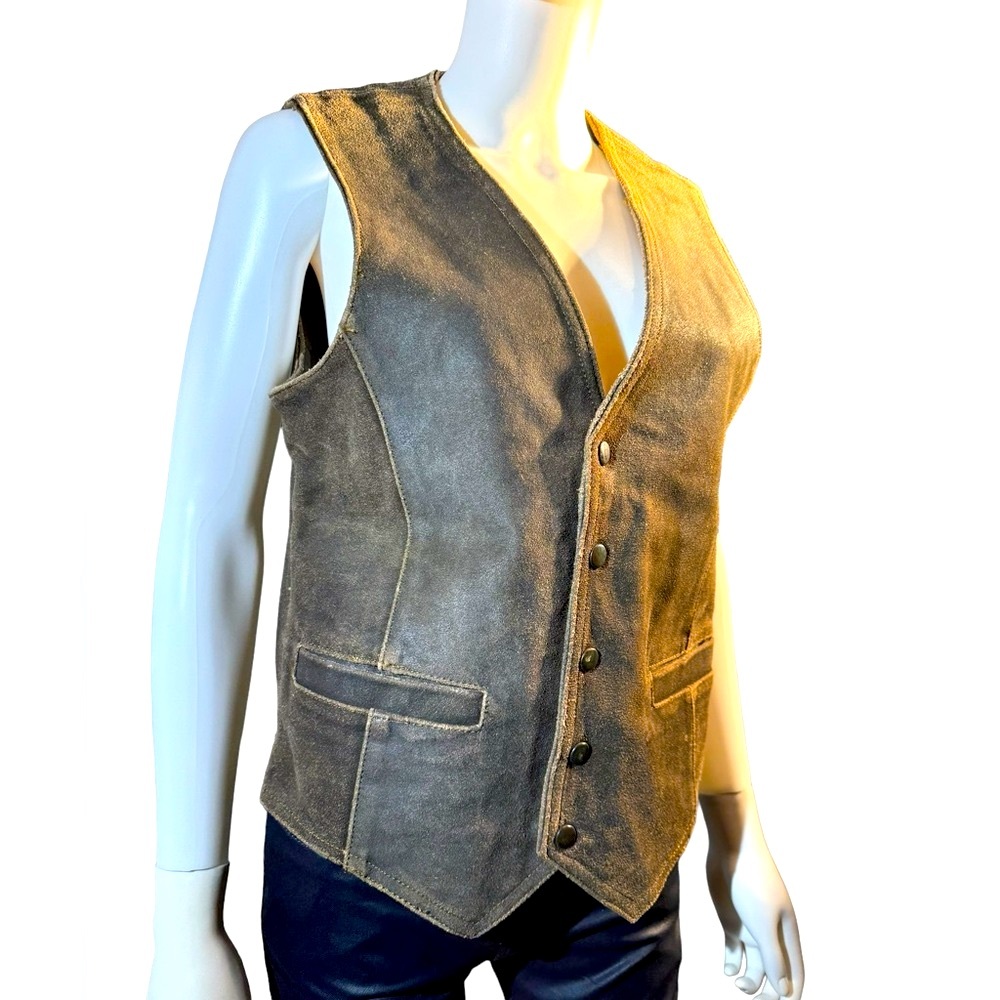 VINTAGE FIRST GENUINE LEATHER VEST MADE IN PAKISTAN